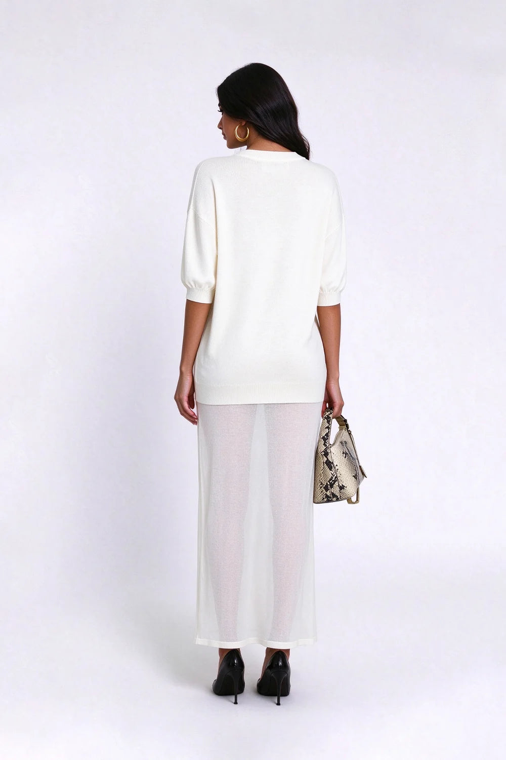 Knit Crew Neck Drop Shoulder Sheer Skirt Maxi Dress [erp-image:8fba354dc95f99f7b97ce01a]