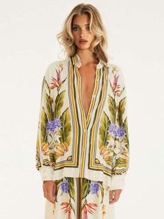 Exquisite Satin Floral Print Wide-leg Pants