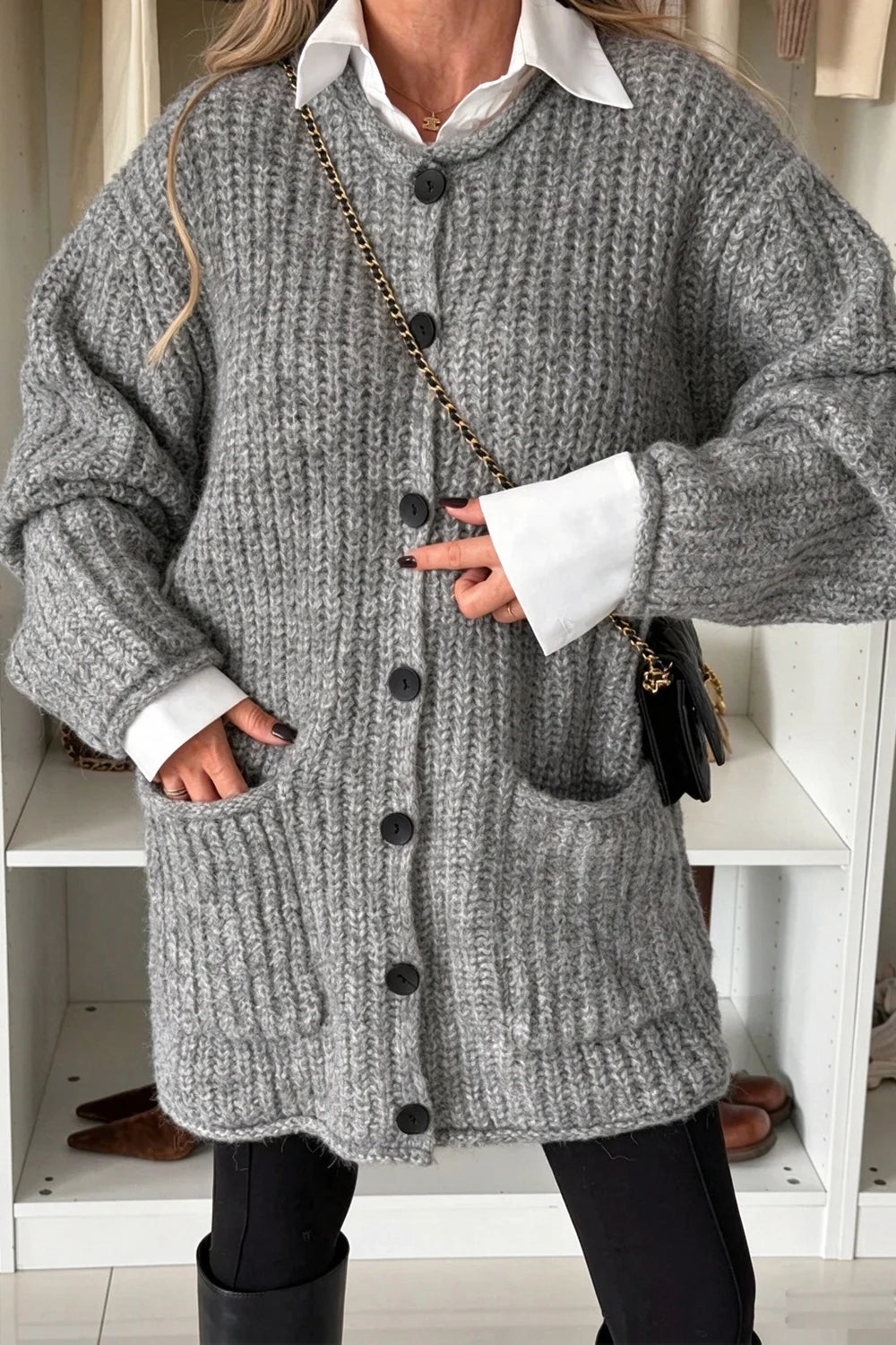 Chunky Ribbed Knit Button-Up Cardigan Sweater with Pockets [erp-image:3bdb969323ae88dc2c5d86fa]