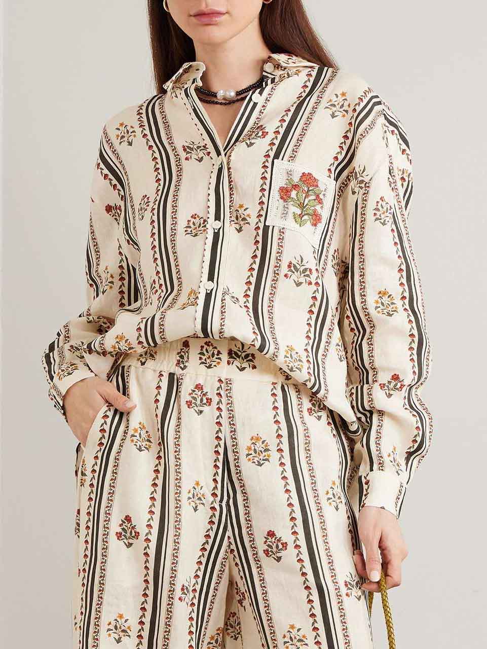 Bohemian Printed Striped Shirt