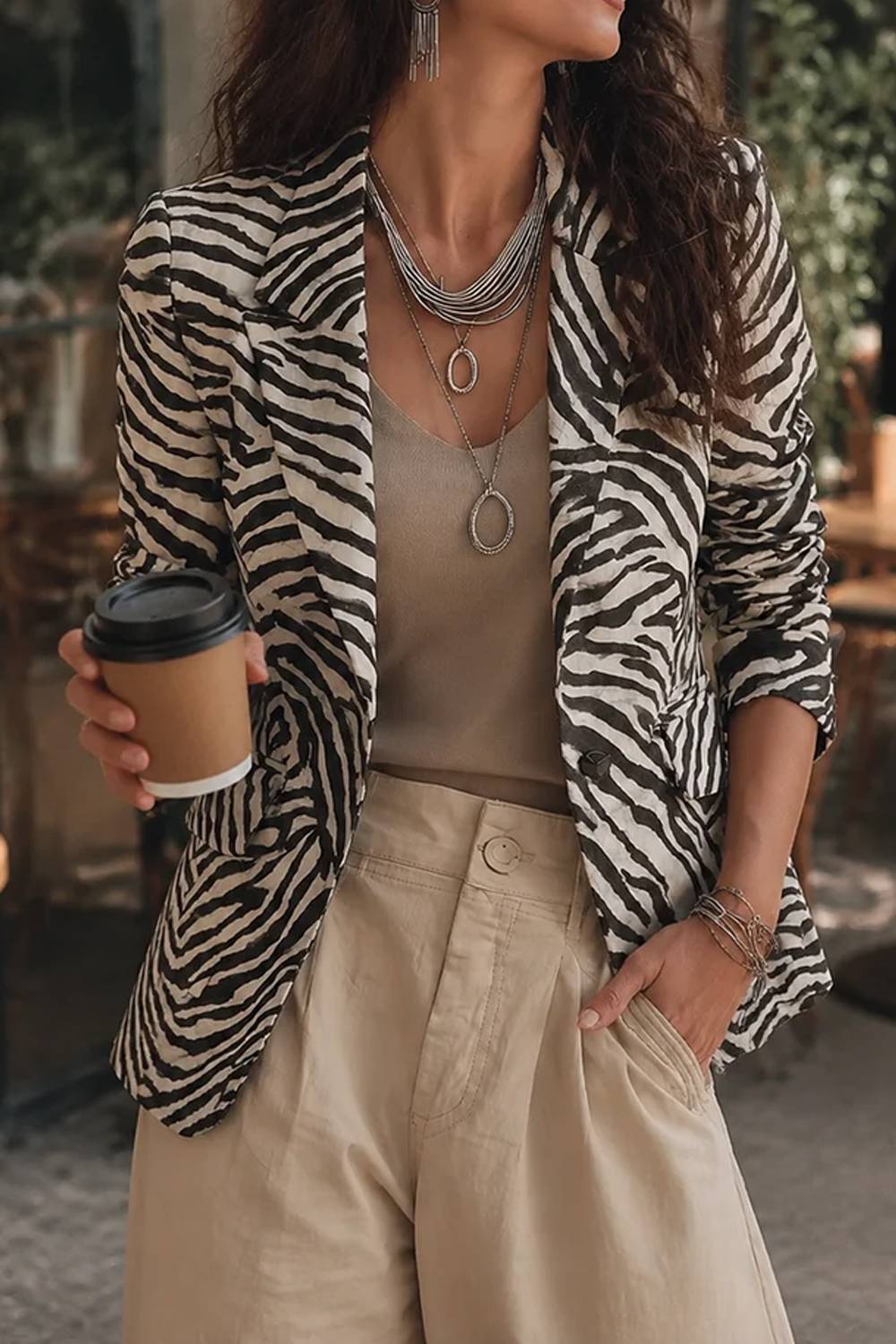 Vintage Zebra Print Lasel Blazer