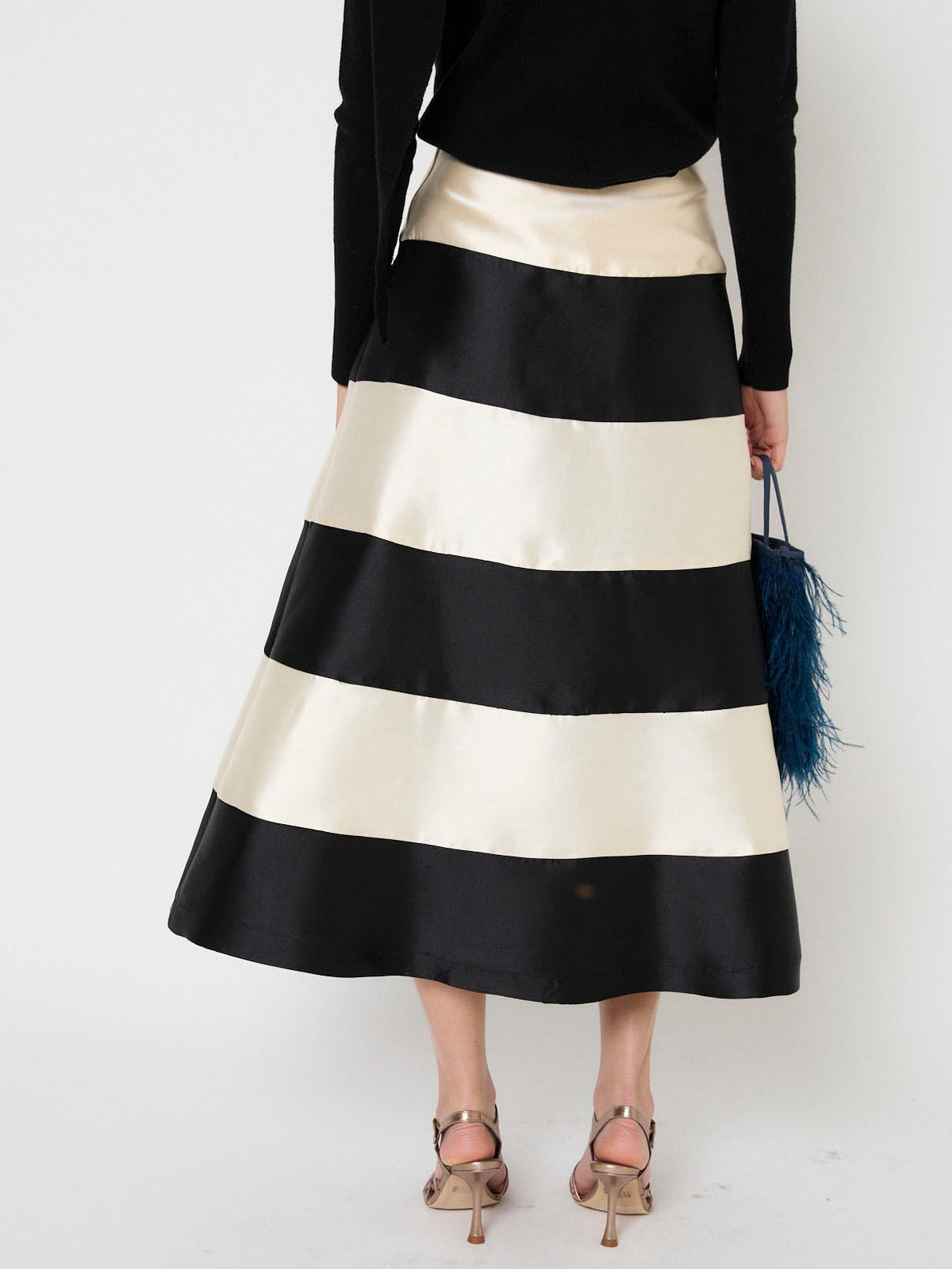 Elegant Striped Midi Skirt