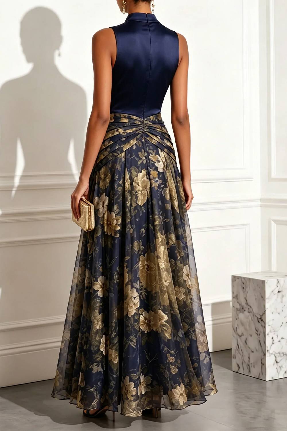 Vintage Floral Print Dress