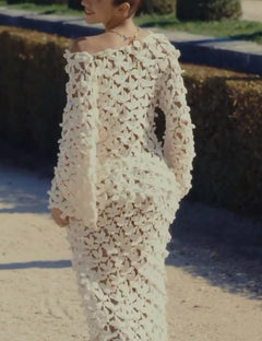 Floral Crochet Open Knit Long Sleeve Top and Maxi Skirt Two Piece Set [erp-image:b1a6c61f7a031d2506d2df7b]