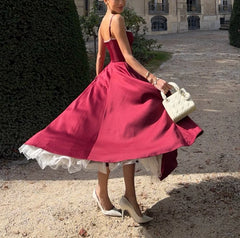 Burgundy Corset Sweetheart Neckline Satin Maxi Dress with Tulle Hem [erp-image:416a34451a91c72a51e094c6]