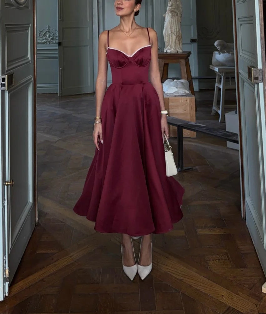 Burgundy Corset Sweetheart Neckline Satin Maxi Dress with Tulle Hem [erp-image:c3a50c11ef8024b3d7dbf98e]