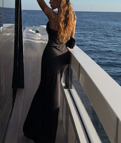 Black Sequin Bust Ruched Satin Cami Maxi Dress [erp-image:20dc88b6b06328b3f6d161e6]