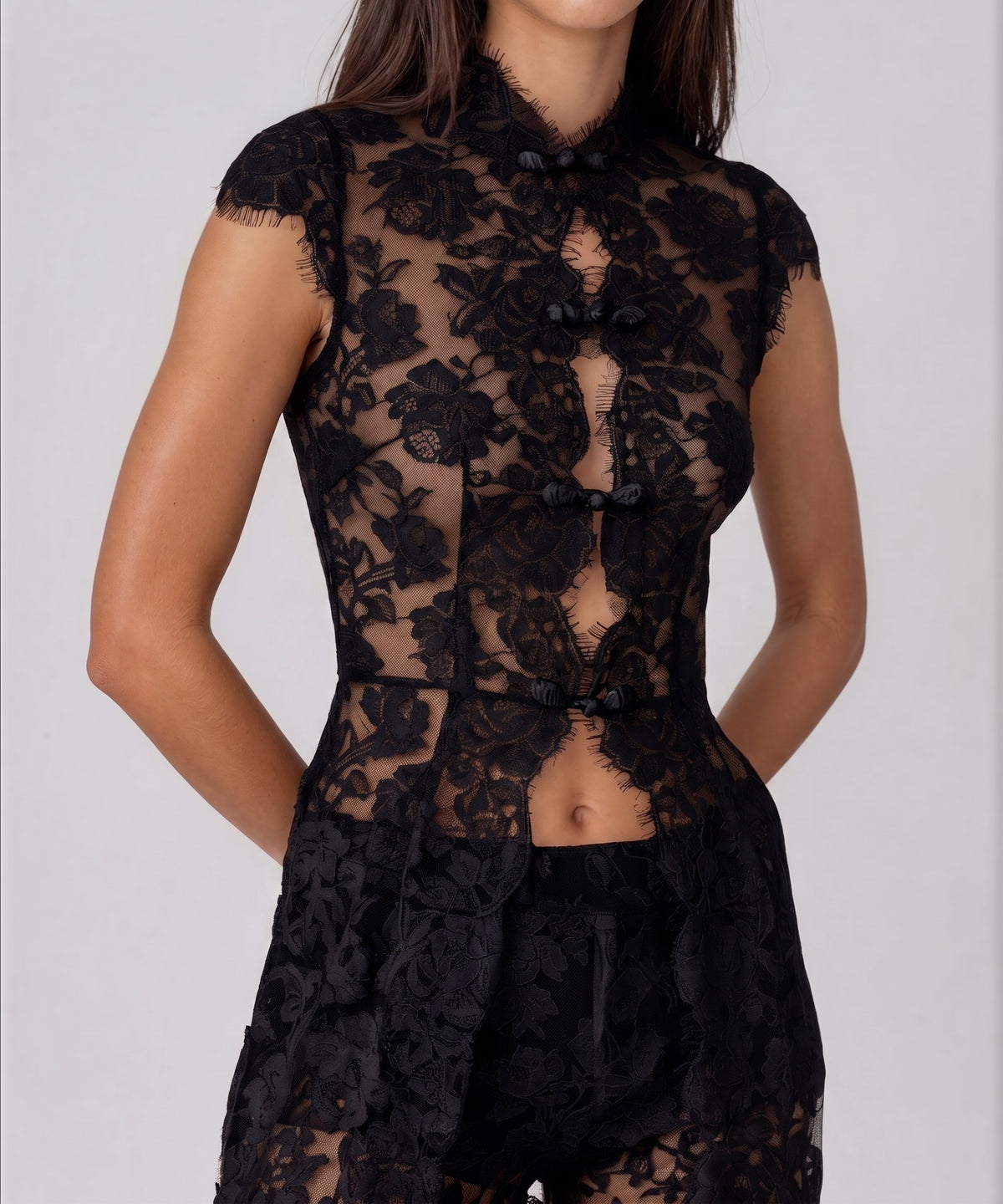 Elegant Lace Cutout Top