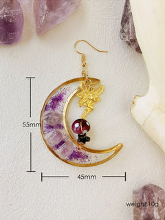Purple Mushroom Fairy Woodland Earrings-Likemychoice