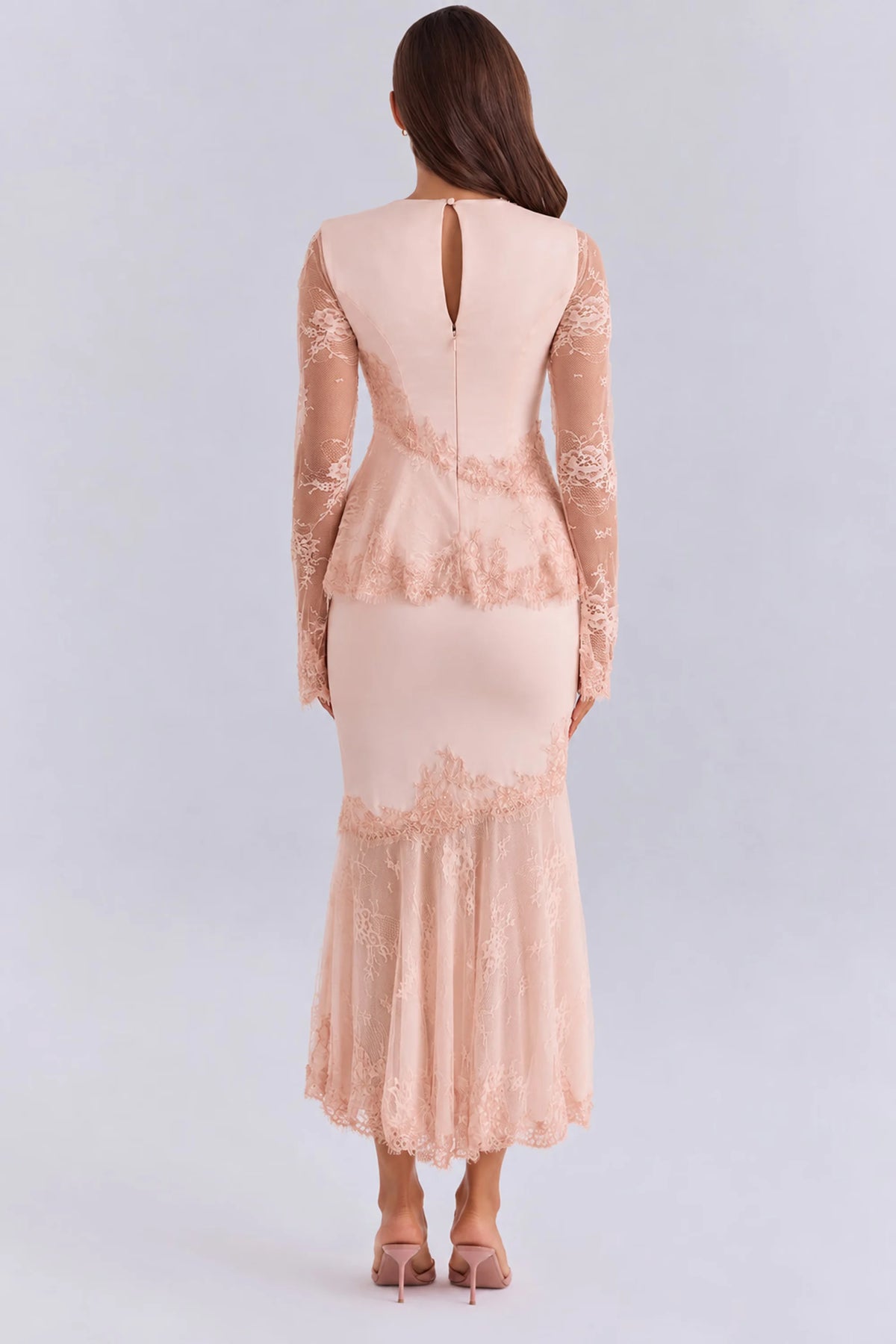 Lace Long Sleeve Peplum Top and Mermaid Midi Skirt Two Piece Set [erp-image:29d88a6ef8c854d8085ed812]