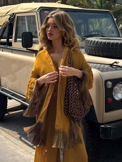 Elegant Drawstring Waist Wide-Leg Pants