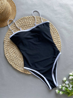 Contrast Color One-Piece Swimsuit