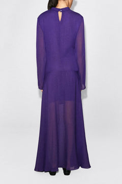 Purple High Neck Long Sleeve Sheer Chiffon Maxi Dress [erp-image:b76cefc48c42e16ec2896f43]