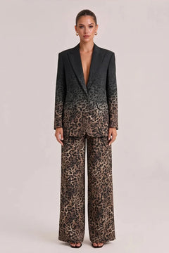 Ombré Leopard Print Blazer and Wide Leg Pants Two Piece Suit Set [erp-image:44cb9ef1c5d9d4d62927079f]