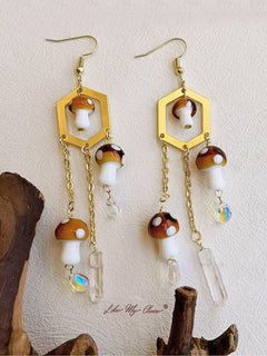 Mushroom Princess Woodland Earrings-Likemychoice
