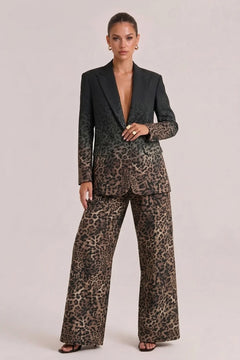 Ombré Leopard Print Blazer and Wide Leg Pants Two Piece Suit Set [erp-image:5ff21665c4cecf16ec19ac25]