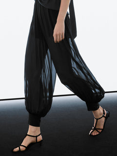 Cross Design Loose Shirt And Lantern Pants Set