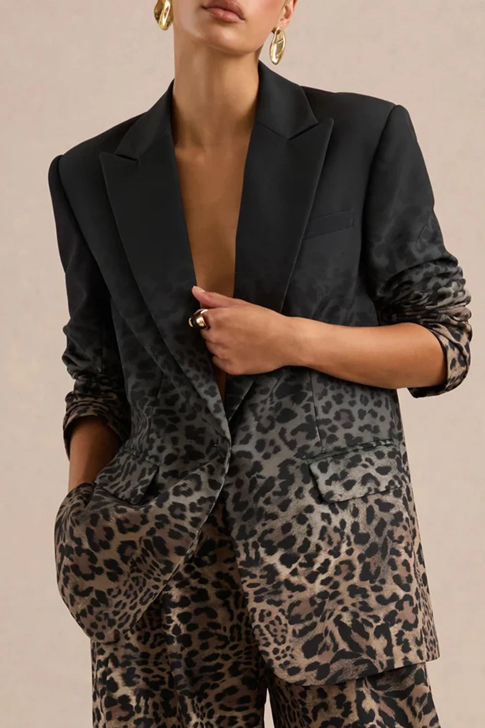 Ombré Leopard Print Blazer and Wide Leg Pants Two Piece Suit Set [erp-image:faba8a5a72f37cb5270f921c]