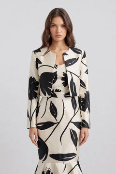 Floral Print Cropped Jacket and High Waisted Mermaid Skirt Two Piece Set [erp-image:8772d45a3ae705aa65e2f779]