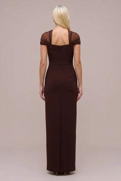 Mesh Draped Off the Shoulder Sleeveless Column Maxi Dress [erp-image:48d85cbd70abee1f68e2349c]