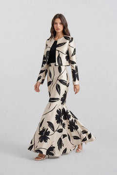 Floral Print Cropped Jacket and High Waisted Mermaid Skirt Two Piece Set [erp-image:3e03d603d9bd45e3699ba301]