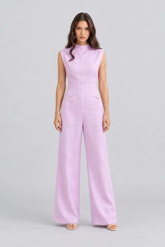 Sleeveless High Neck Wide Leg Jumpsuit in Light Pink [erp-image:bdf4db5950bde3e42136360a]