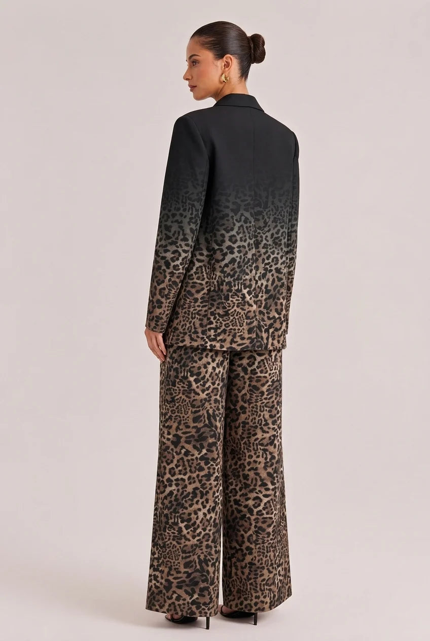 Ombré Leopard Print Blazer and Wide Leg Pants Two Piece Suit Set [erp-image:ab3d9a95640f12cadb4425fd]
