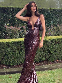 The Red Sapphire Sequin Maxi Dress