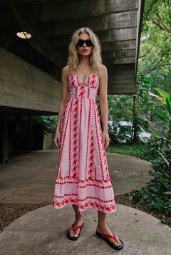 Hollow Design Sling Midi Dress