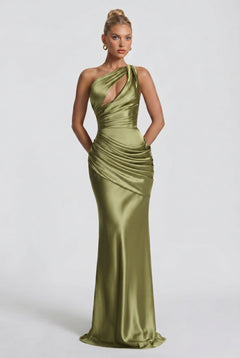 Hollow Design Pleated Maxi Dress