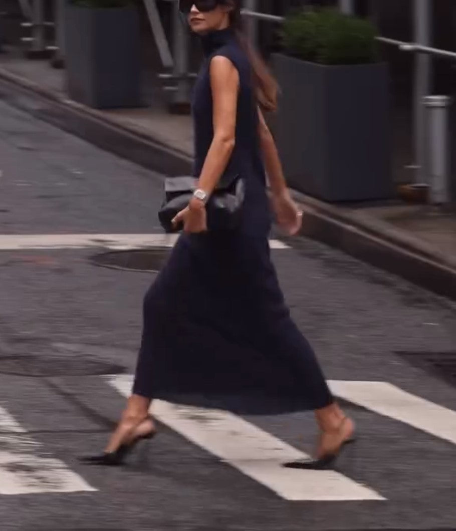 Women’s Turtleneck Sleeveless Maxi Dress Elegant Loose Fit Casual Office Midi‑Maxi Dress
