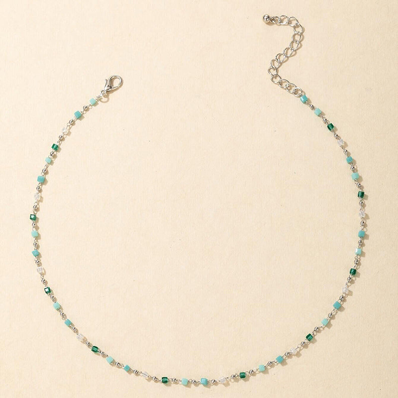 Turquoise Bead Chain Necklace-Likemychoice