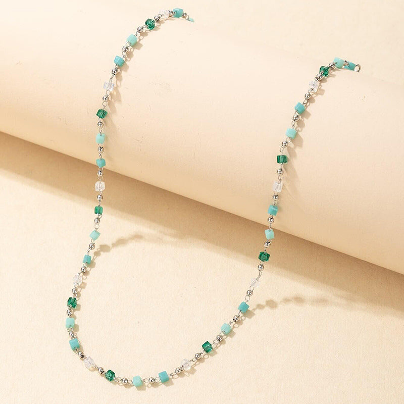 Turquoise Bead Chain Necklace-Likemychoice