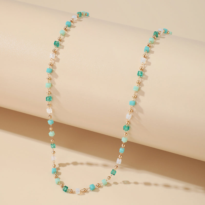 Turquoise Bead Chain Necklace-Likemychoice