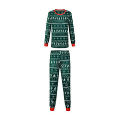 Green Christmas Tree Patterned Family Matching Pajamas Sets
