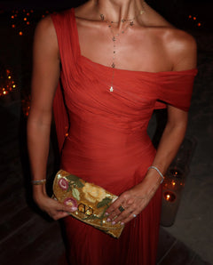 One Shoulder Ruched Chiffon Maxi Dress Elegant Evening Party Gown [erp-image:a03c2a3726db67f54f3cac3a]