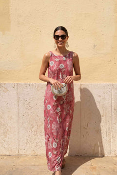 Printed Dress And Coat Set