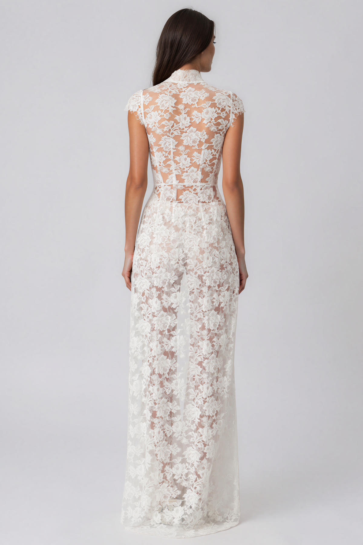 Elegant White Lace Cut-Out Two-Piece Set With Wide Leg Pants