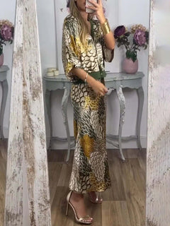 Retro Scale Print Satin Printed Skirt