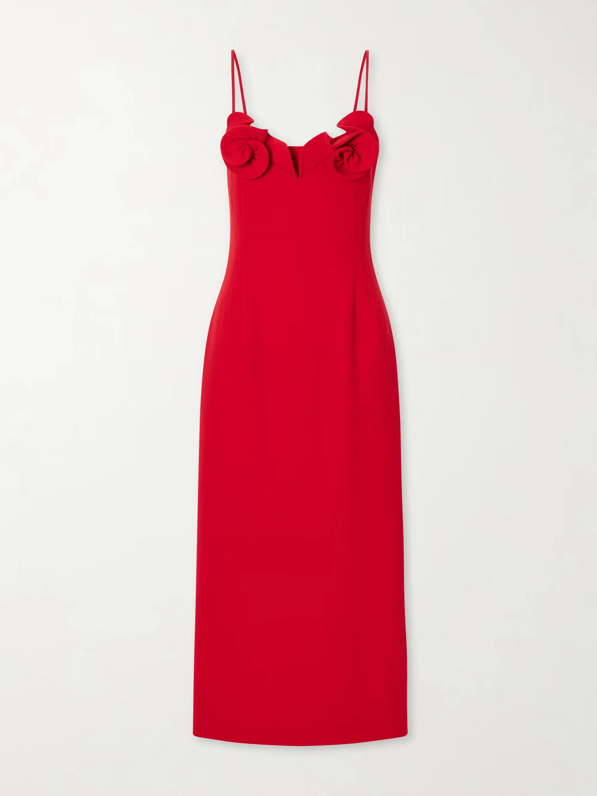 Red Rosette Sweetheart Neck Spaghetti Strap Slim Fit Maxi Dress [erp-image:1e4cb7c0be3248bb6ef0c46a]