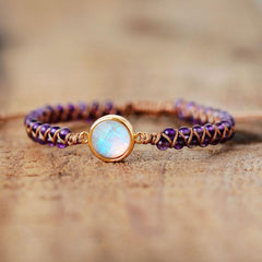 Natural Amethyst & Opal String Braided Bracelet-Likemychoice