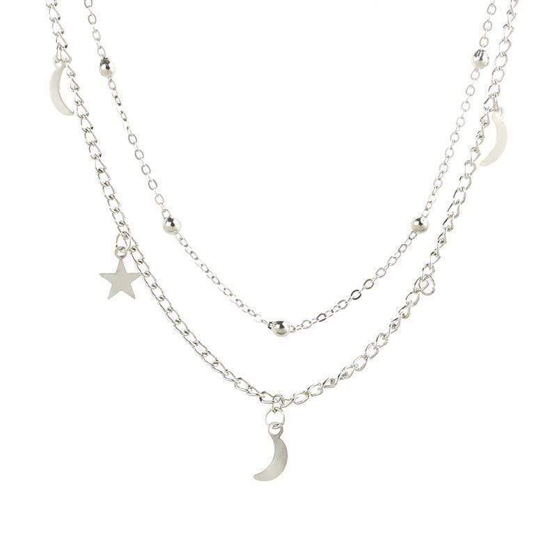 Star & Moon Multi Layer Necklace-Likemychoice