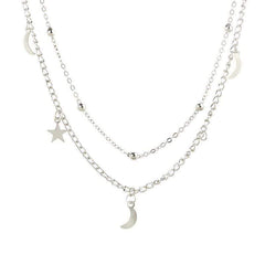 Star & Moon Multi Layer Necklace-Likemychoice